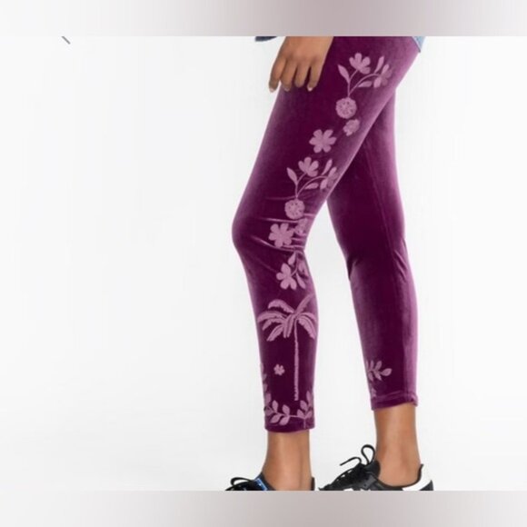 Johnny Was Cassia Tonal Leggings Velvet Plum Women’s Size Large - Picture 13 of 13